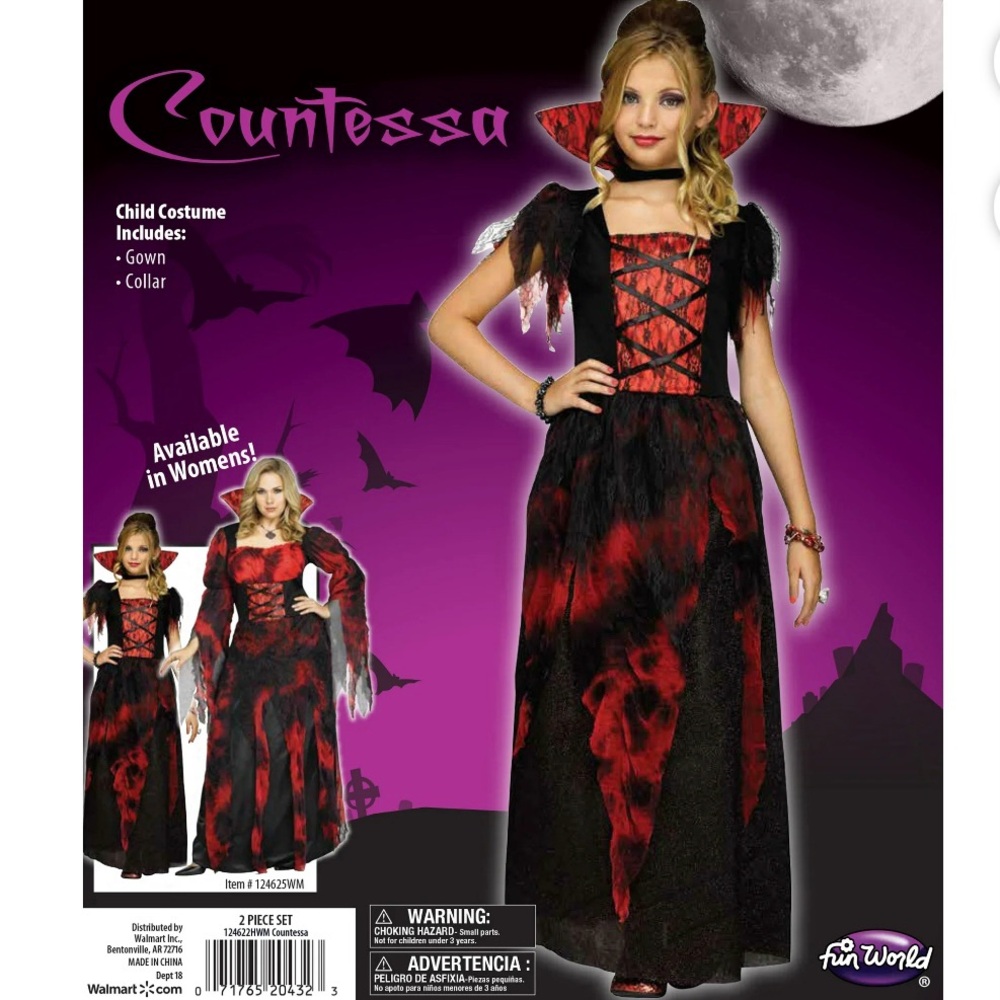 Countessa Kids Costume - Black and Red